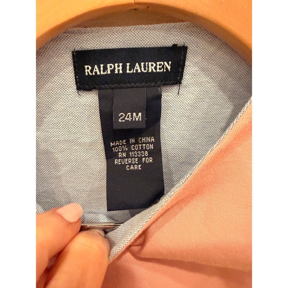 Ralph Lauren Pink Cotton Pinafore Dress Baby Girl 24M - Picture 3 of 3